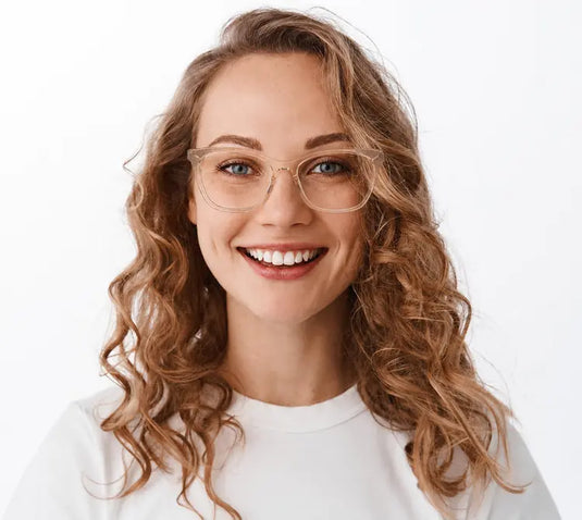 Model wearing Carey glasses – virtual try-on
