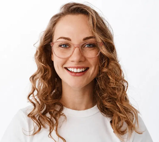 Holt Red Tort glasses virtual try-on on female model