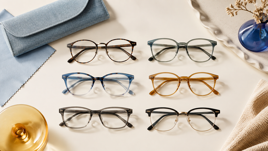 Collection of eyeglass frame shapes for an online glasses buying guide